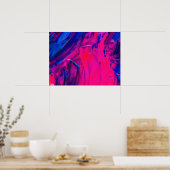 Roze, Paarse en blauwe schilderijen Abstracte kuns Poster (Keuken)