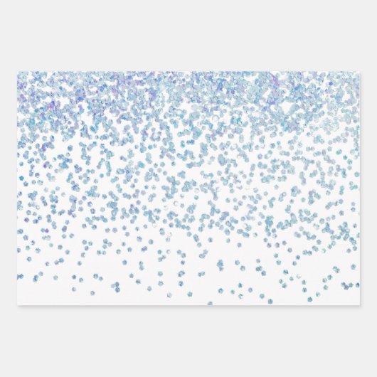 Roze Paarse en Blauwe Sequin Sparkles Inpakpapier Vel (Voorkant 3)