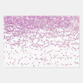 Roze Paarse en Blauwe Sequin Sparkles Inpakpapier Vel (Voorkant)