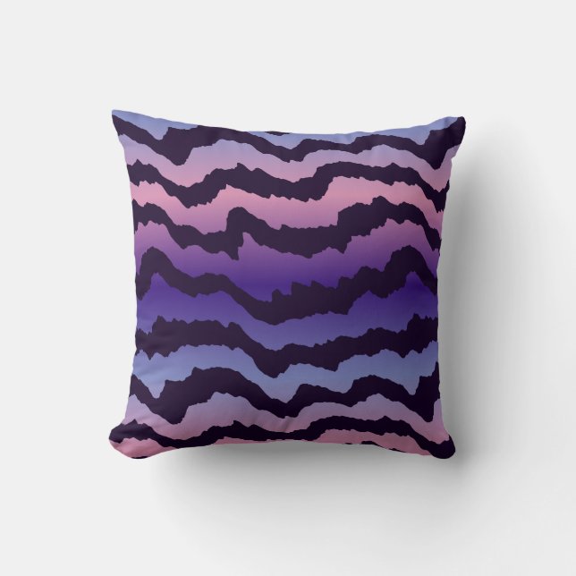 roze paarse en blauwe zebra strepen kussen (Voorkant)