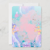 Roze Paarse en Blauwe Zeemeermin met als geboorted Kaart (Achterkant)