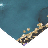 Roze, Paarse en Blauwgroen glitter Peacock Agate Korte Tafelloper (Hoek)