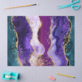 Roze, Paarse en Blauwgroen glitter Peacock Agate Tissuepapier (Craft)