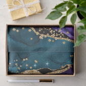 Roze, Paarse en Blauwgroen glitter Peacock Agate Tissuepapier (Geschenk)