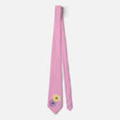 Roze Paarse en Gele Bloem Stropdas (Voorkant)