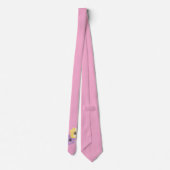 Roze Paarse en Gele Bloem Stropdas (Achterkant)