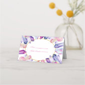 Roze Paarse en gele kristallen Plaatskaartje (Voorkant)