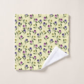  Roze Paarse en Gele Pansies Bad Handdoek (Wasdoekje)