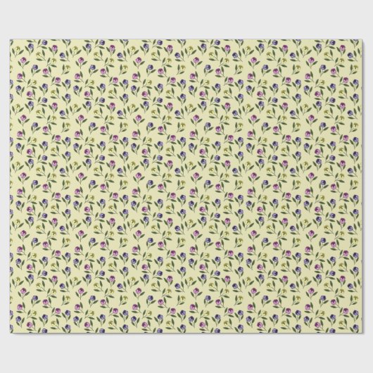  Roze Paarse en Gele Pansies Cadeaupapier (Vlak)