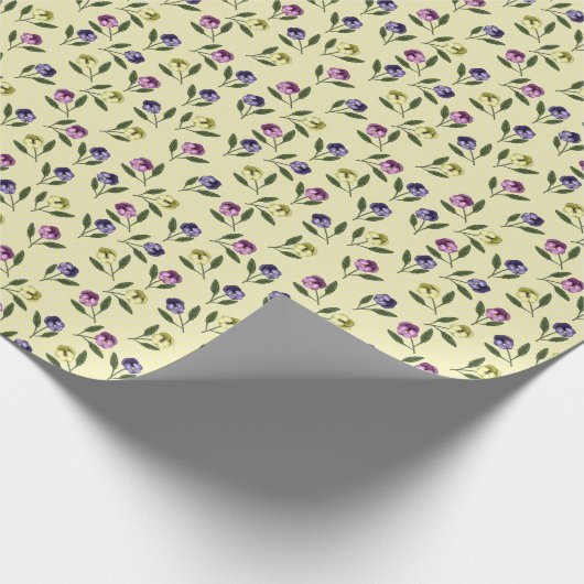  Roze Paarse en Gele Pansies Cadeaupapier (Hoek)