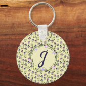  Roze Paarse en Gele Pansies Sleutelhanger (Voorkant)