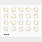 Roze Paarse en Gele Waterverf Rozen Bruiloft Ronde Sticker (Vel)