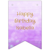  Roze, Paarse en Gouden Eenhoorn Verjaardag Vlaggetjes (Eerste vlag)