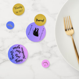 Roze, Paarse en Gouden Prinses-Krijger Verjaardag Confetti