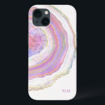 Roze Paarse en goudmarmer Geode met monogram Case-Mate iPhone Case<br><div class="desc">Bescherm uw nieuwe telefoon met een modern trendy hoesje met een prachtig marmer geodepatroon. Het feministische kleurenschema omvat tinten roze, paarse en lavender, goud en een hint van turquoise en blauw in dit unieke ontwerp. Een tekst sjabloon is inbegrepen voor het personaliseren van dit hoesje met uw monogram initialen of...</div>