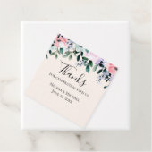 Roze Paarse en groene Floral Waterverf bruiloft Bedankjes Labels (In situ)