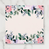 Roze Paarse en groene Floral Waterverf bruiloft Bedankjes Labels (Achterkant)