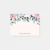 Roze Paarse en groene Floral Waterverf Post-it® Notes (Voorkant)