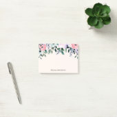 Roze Paarse en groene Floral Waterverf Post-it® Notes (Kantoor)