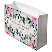 Roze Paarse en groene Florence Waterverf Birthday Groot Cadeauzakje (Achterkant Gekanteld)