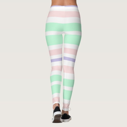 Roze, Paarse en groene gestripte Leggings (Achterkant)