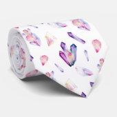 Roze, Paarse en groene kristallen Stropdas (Opgerold)