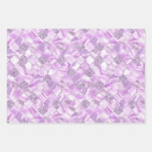 Roze, Paarse en groene Marokkaanse Quatrefoil Inpakpapier Vel (Voorkant 2)