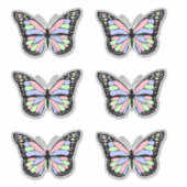 Roze, Paarse en groene vlinder Sticker (Voorkant)