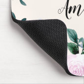 Roze Paarse en groene Waterverf Floral Border Muismat (Hoek)