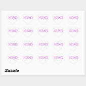 Roze, paarse en lavender Xoxo mooi Hart Sticker (Vel)