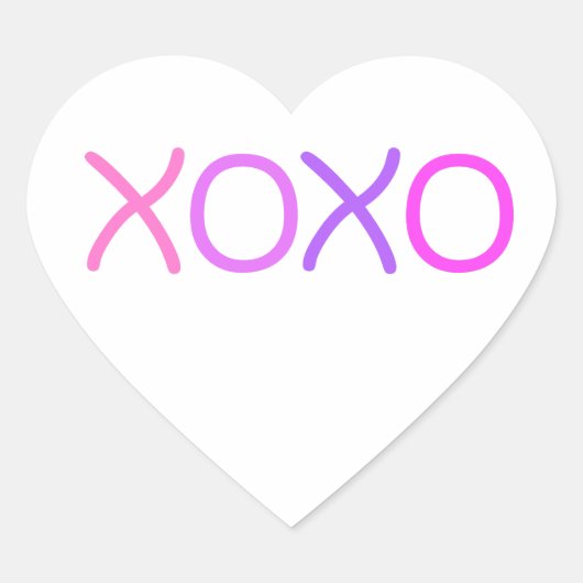 Roze, paarse en lavender Xoxo mooi Hart Sticker (Voorkant)