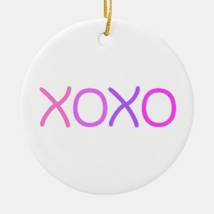 Roze, paarse en lavender Xoxo mooi Keramisch Ornament