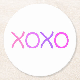 Roze, paarse en lavender Xoxo mooi Ronde Kartonnen Onderzetter