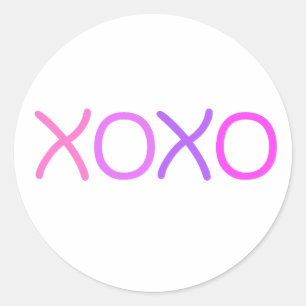 Roze, paarse en lavender Xoxo mooi Ronde Sticker