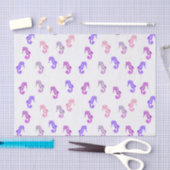 Roze Paarse en Lila Tiny Seapaarden Patroon Tissuepapier (Craft)