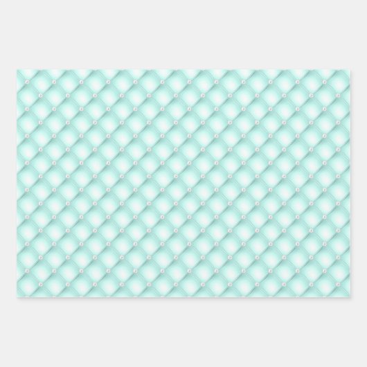 Roze, Paarse en Mint Tufted Pearls Inpakpapier Vel (Voorkant 3)