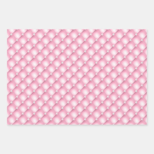 Roze, Paarse en Mint Tufted Pearls Inpakpapier Vel (Voorkant)