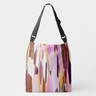 Roze, Paarse en Oranje abstract Crossbody Tas