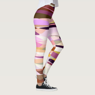 Roze, Paarse en Oranje abstract Leggings