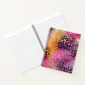 Roze Paarse en Oranje Glitter Leopard Print Notitieboek (Binnen)