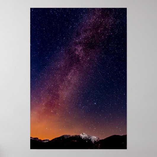 Roze, Paarse en Oranje Sterrennacht Poster (Voorkant)