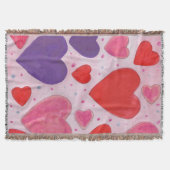 Roze Paarse en rode Valentijnsdag Deken (Voorkant)