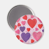 Roze Paarse en rode Valentijnsdag Magneet (Voorkant / Achterkant)