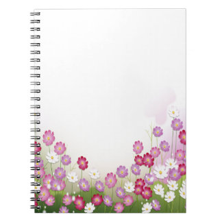Roze, Paarse en witte bloemen Notitieboek
