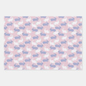 Roze, Paarse en witte konijnenpaas Inpakpapier Vel (Voorkant)
