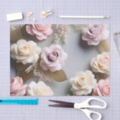 Roze Paarse en witte rozen Tissuepapier (Craft)