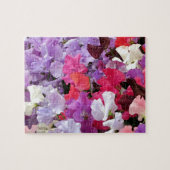 Roze, paarse en witte zoete peulbloemen in bloei legpuzzel (Horizontaal)