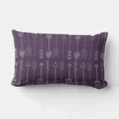 Roze Paarse en zwarte Unicorn & Arrow Patroon Kussen (Achterkant)