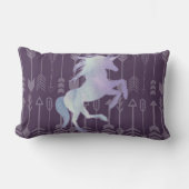 Roze Paarse en zwarte Unicorn & Arrow Patroon Kussen (Voorkant)