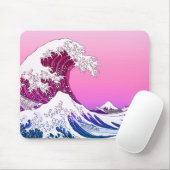 Roze Paarse esthetische Muismat van de Grote Golf (Met muis)
